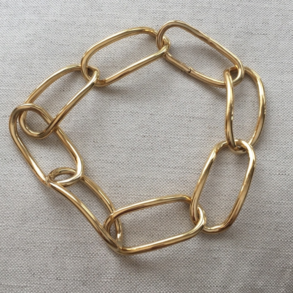 Statement 1980s vintage gold chain necklace